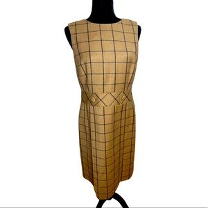 Brooks Brothers Sleeveless Wool Plaid Dress Size 8